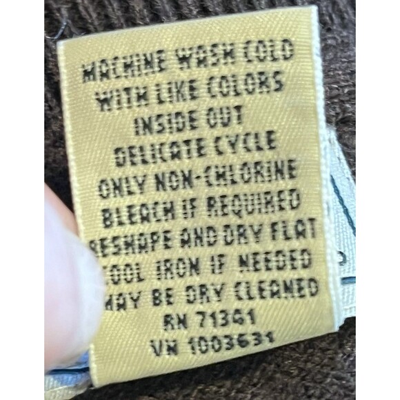 LL BEAN V Neck Sweater Cashmere Blend Mens L Tall Brown Cozy Soft Grandpa Dad - Picture 5 of 5